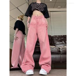 Damesjeans Koreaanse mode streetwear lente herfst wijde pijpen broek hoge taille baggy all-match vintage denim broek vrouwelijk