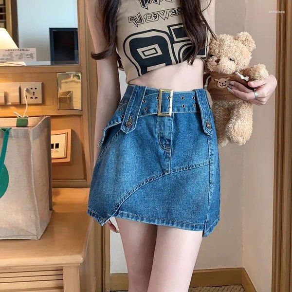 Jeans femeninos moda coreana y2k chicas sexy de mezclilla retro