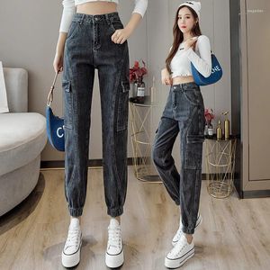 Jeans pour femmes Dames Mode Taille haute Baggy Femmes Vêtements Filles Casual Streetwear Denim Cargo Pantalon Femme Belle B3018A