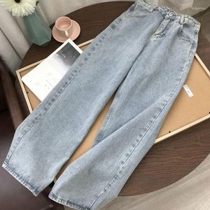 Jean à jambes larges pour femmes, pantalon en Denim, Streetwear coréen, mode ample, Vintage, décontracté, taille haute, pour femmes