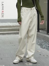 Jeans pour femmes lanmrem coréen style pantalon denim de la taille haute