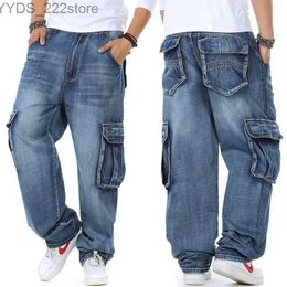 Jeans pour femmes grande taille 46 jeans lâches pour hommes pantalons denim droits pochets de poche décontractés