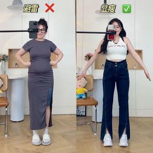 Jeans pour femmes grande taille pour les femmes avec un pantalon à taille haute mince y2k