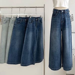 Jeans pour femmes Lauri Laki taille haute jambe large droite femmes vintage classique petit ami cheville longueur denim pantalon 2023