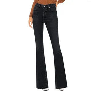 Damesjeansleggings voor dames Dames Strakke broeken Bodems Dames uitlopende hoge taille Spleet Iets dunner en groter