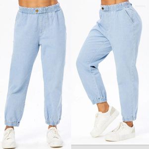 Jeans femme bleu clair pour femmes 2023 printemps mode taille haute Strech Femme décontracté élastique Denim crayon pantalon plafones