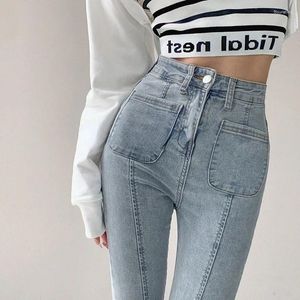 Jeans pour femmes longs évasés leggings élasticité maigre tendance mode denim pantalon pour femmes 2024 cloche bas vintage jambe large sexy