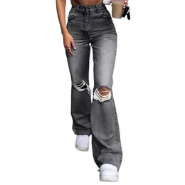Jeans pour femmes pantalons longs pour les femmes à la mode à la mode à la mode des cloches élastiques élastiques