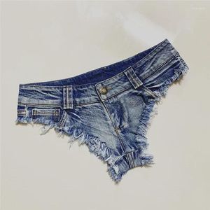 Jeans féminins bas shorts de taille mini-danse tong bar denim plage décontractée
