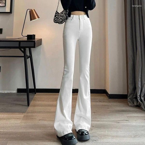 Jeans pour femmes Lucyever Style coréen Taille haute Blanc Dames 2024 Mode Slin Fit Denim Pantalon évasé Femmes Y2K Pantalon à jambes larges