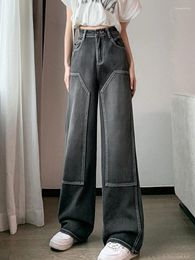 Jeans féminins M-6xlcasual High-Works Clothes Loose Loose Light Jam Let Pants 2024 Corée de la mode