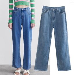 Jeans para mujer Maxdutti 2023 Estilo americano recto Mujeres Vintage Lavado Cintura alta Pantalones de mezclilla sueltos Mamá