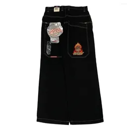 Jeans pour femmes hommes 2024 Jnco rétro brodé denim pantalon à jambes larges Y2k américain taille haute personnalisé droit