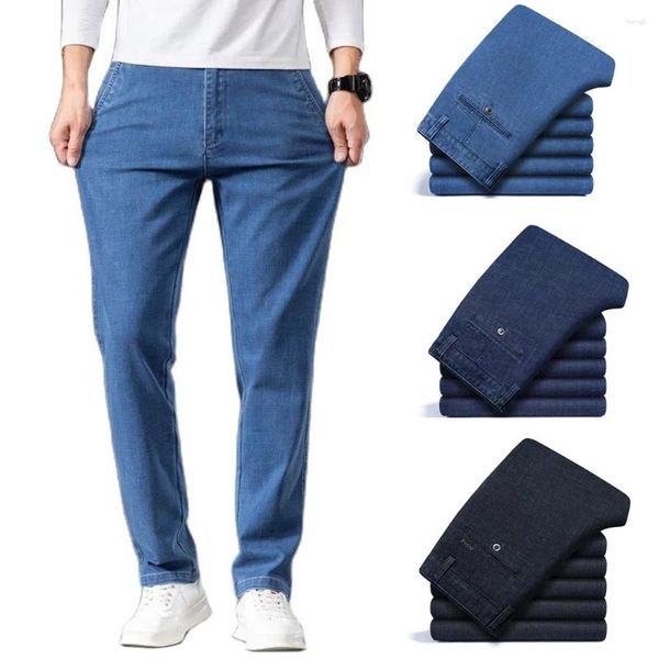 Jeans para mujeres Menores Menores Casco Classic Men Middle-Endy Pantalones de marca sueltos Slight Slim Blue Black Black pantalones Masculino