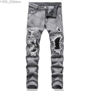 Jeans pour femmes hommes extensible jeans jeans Vêtements de rue Patches de larmes de travail