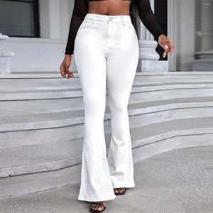 Jean femme Micro élastique taille haute slim noir blanc mode pantalon évasé coréen Y2K Chic Denim pantalon