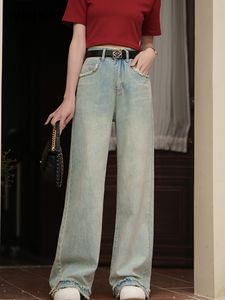 Jeans femme MISHOW taille haute jambe large pour femmes été 2023 droit solide ample Vintage femme pleine longueur Denim pantalon MXC33K0049 230422