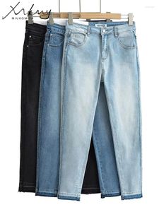 Jeans pour femmes Miukomiya noir skinny femmes hautes taille stretch crayon pantalon pantalons dames 2024 mode pour femme décontractée