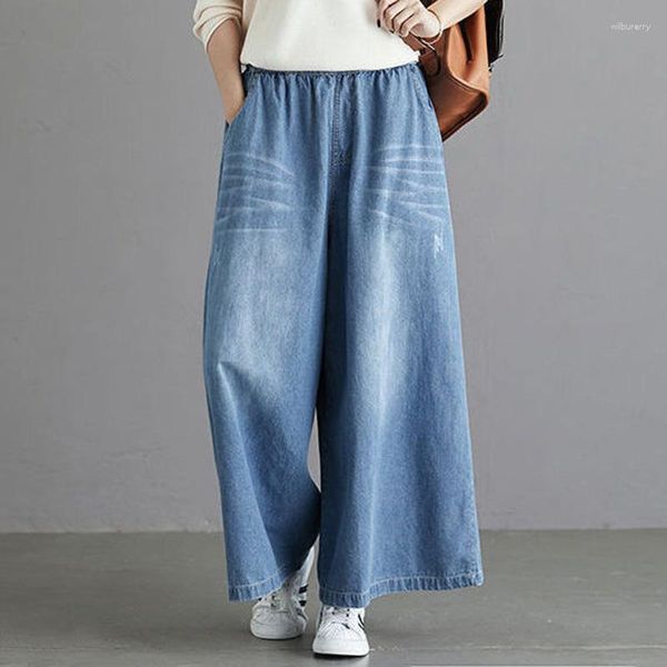 Jeans para mujeres Mamá de pierna ancha pantalones Mujer pantalones de cintura alta ropa holgada ropa de moda coreana 2023 streetwear y2k urbano cálido