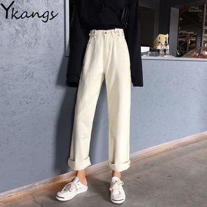 Jeans pour femmes maman femmes lâche taille haute loisirs pleine longueur jambe large jean all-match coréen blanc tendance harajuku quotidien chic denim pantalon1