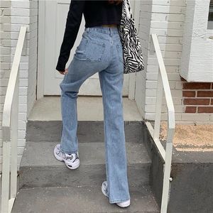 Jeans féminins N5828 TAILLE HEUILLE SLIM DENIM TRAPTANT SPPENDRE LA JEUNE DROITE