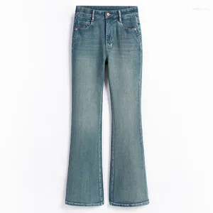 Vaqueros de mujer Naizaiga Micro-jeans Slim Blue Women 2024 Spring Flare Pants HT1