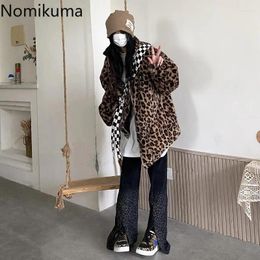 Jeans para mujeres Nomikuma Pantalones de Mujer Primavera Autumn Opro Leopard Split Demon Pantalones Harajuku Fashion Vintage Casual