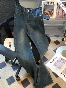 Jeans pour femmes Oiinaa Blue Flare Femmes Denim Pantalon Stretch Slim Taille Haute Streetwear Pleine Longueur Gland Mode Mop