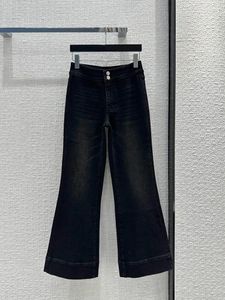 Jeans para mujeres Patch de bolsillo original Diseño de bordado de lujo Pantalones de bengala Vintage Vintage