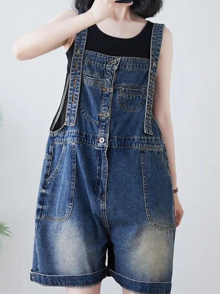 Mujeres de jeans femeninos 2024 edad vintage reduciendo pantalones de mezclilla de bolsillo de bolsillo pantalones cortos sueltos de verano