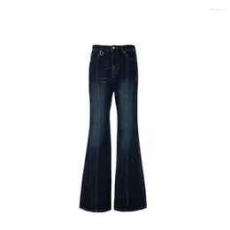 Jean femme surdimensionné fait vieux lavage Vintage bleu Mini Flare été taille haute décontractée ample polyvalent pantalons longs