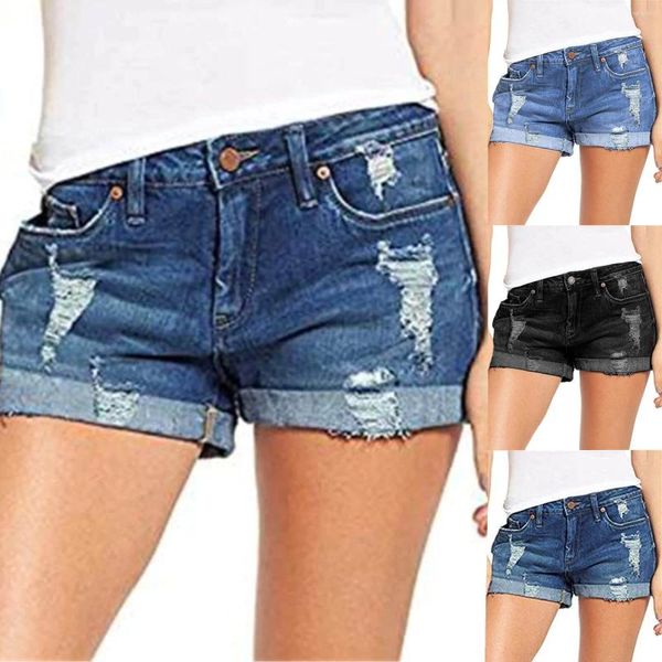 Pantalon de jeans pour femmes Slim Summer High Tay Sexy Sexy Women Shorts pour et Top Set