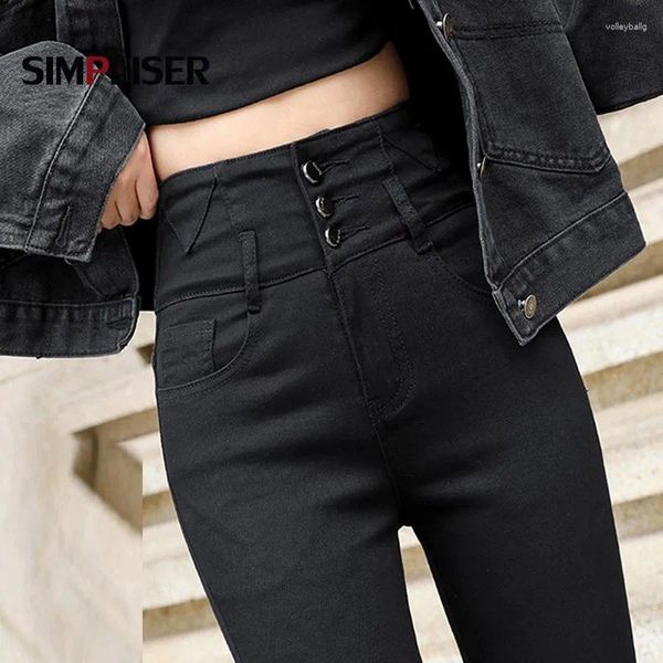 Pantalones vaqueros para mujer Pantalones para mujer 2023 Pantalones de mezclilla negros y grises de talle alto Tallas grandes Estiramiento Lápiz Leggings ajustados