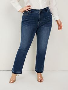 Jeans Femme Grandes Tailles Décontracté Étirement Moyen Pleine Longueur Regular Fit Bootcut