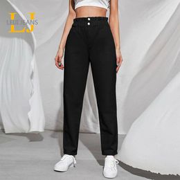Damesjeans plus size jeans voor vrouwen witte curve Jeans 120 kgs vrouwen elastische taille hoge taille harem dame broek zwart 8xl 175cm mom jeans 230306