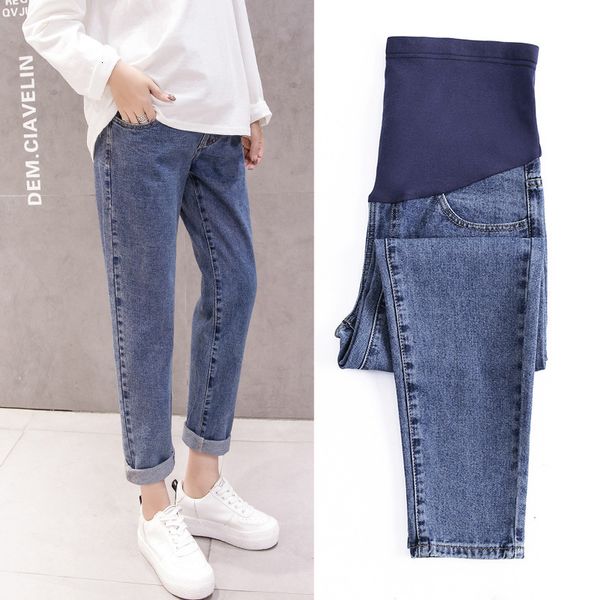 Pantalones vaqueros de mujer Embarazo Pantalones abdominales Boyfriend Jeans Pantalones de maternidad para mujeres embarazadas Ropa Pantalones de cintura alta Pantalones vaqueros sueltos 230211