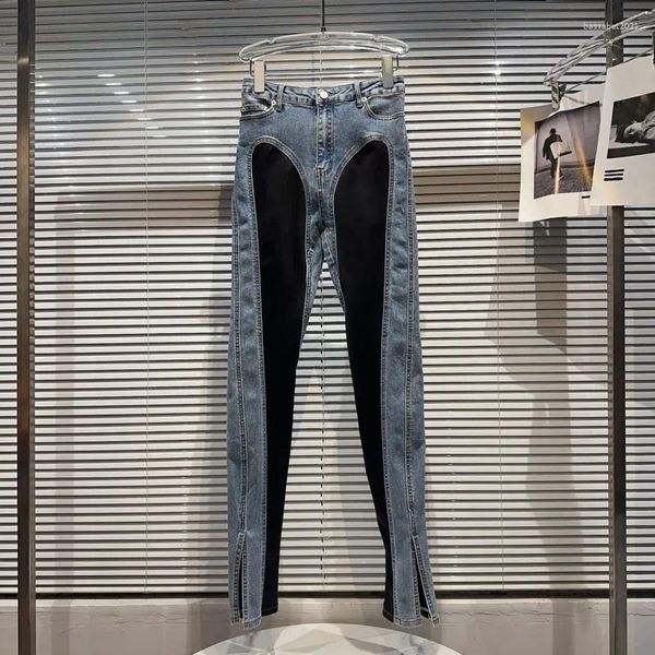 Jeans pour femmes prempomp 2024 collection d'automne Denim patchwork slim pantalon crayon femmes longs gl282