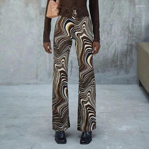 Damesjeans Print Vintage hoge taille broek Dames Casual mager Elegante lange broek Damesmode Streetwear Zomer
