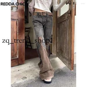 Jeans pour femmes Reddachic Cowboy Streetwear Low-Waist Y2K Femmes Fared Leg Aubi Pantal