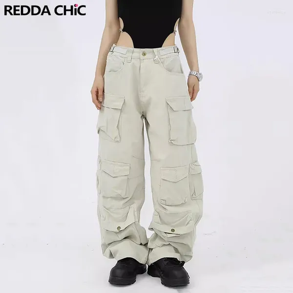 Jeans pour femmes reddachic multi-poche pantalon de charge
