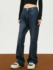 Jeans pour femmes reflètent la cire d'huile vintage noir bleu denim pantalon pour femmes filles designer y2k esthétique streetwear goth pantalon printemps automne
