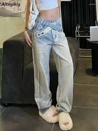 Jeans femeninos retro do ancianos high street flowe todo empotador Pantalones De Mujer Belt Design Fashion Hipster Cool Bf Harajuku Chic Young