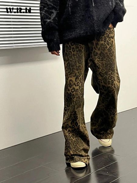 Jean rétro pour femmes, salopette décontractée, imprimé léopard, Baggy, jambes larges, pantalon Cargo Hip-hop Grunge, Y2k, 2024