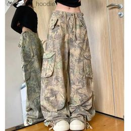 Jeans pour femmes jeans rétro lavés jeans de camouflage adapté aux femmes American Street Wilderness Pantal