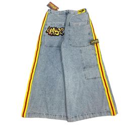 Jeans pour femmes rétro Y2K 2023 Vintage Harajuku lettre impression droite femmes haute rue décontracté pantalon large jambe Goth 230821