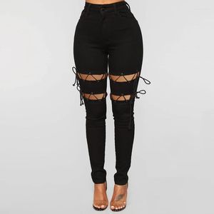 Damesjeans gescheurd voor vrouwen zwarte sexy hip slank stretch Jean xxxl mom denim broek zipper lang meisje push up gat 2023