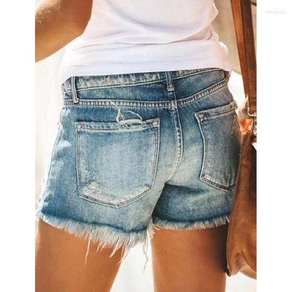 Les jeans pour femmes short en jean à jambes larges pour les femmes d'été mince 2024 A-Line High-Waist-Wassel Design Short Pants rétro rétro