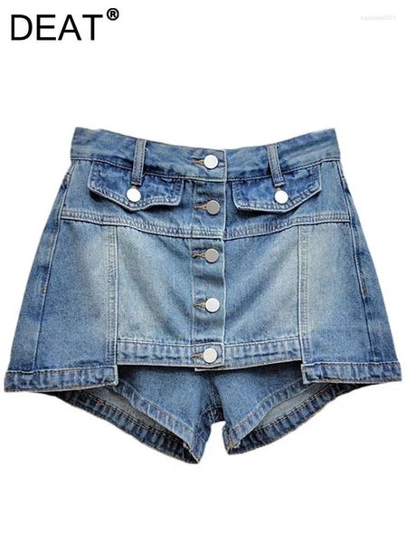 Bourts de jeans pour femmes hauts hauts patchworks simples pantalons de jean mince irréguliers 2024 mode d'été 29l7436