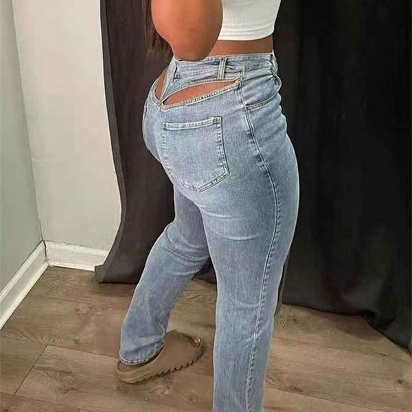 Jeans pour femmes Simenual Cut Out Tight Zipper Crayon Denim Streetwear Baddie Vêtements Femmes Taille Haute Pantalon Rétro Skinny Long Pantalon 220928