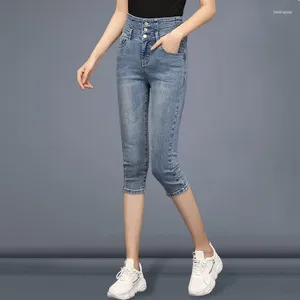 Jeans pour femmes skinny capris femme Summer Denim culottes hautes taille streetwear stretch crayon capri pour femmes jean femme